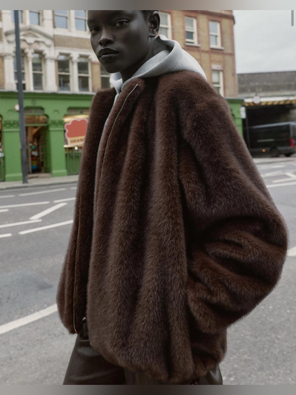 Zara fur bomber jacket - Picture 2 of 5
